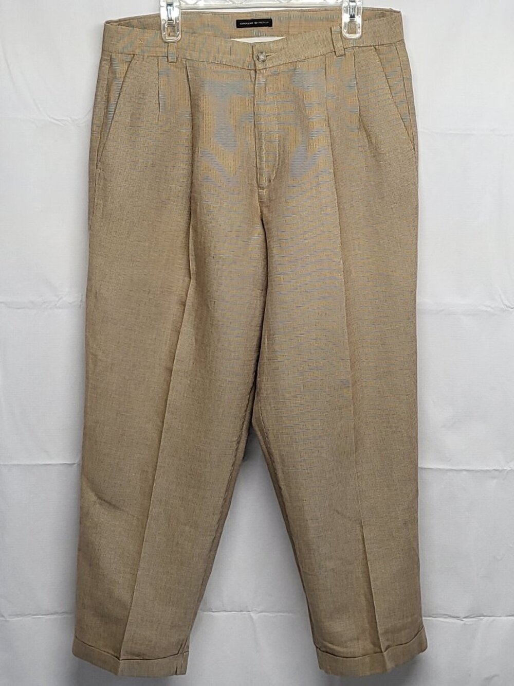 Dockers Premium Mens Pants Linen Blend 36 X 29  Relaxed Fit Pleated Cuffed